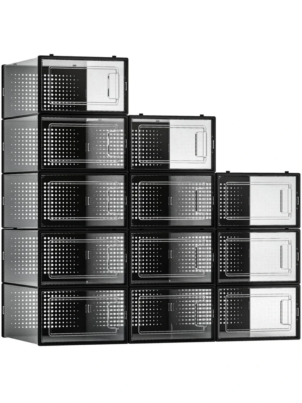 Nike Black Stackable Modular Shoe Storage Cubes - Clear Front Panels